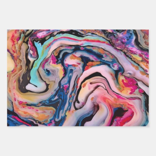 カラフルファンタジー抽象化 ラッピングペーパーシート (正面)