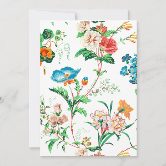 カラフルファンタジー水色フローラ ノートカード (正面)