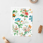 カラフルファンタジー水色フローラ ノートカード (正面/裏面インサイチュ)