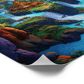 カラフルファンタジー自然地形 ポスター (角)