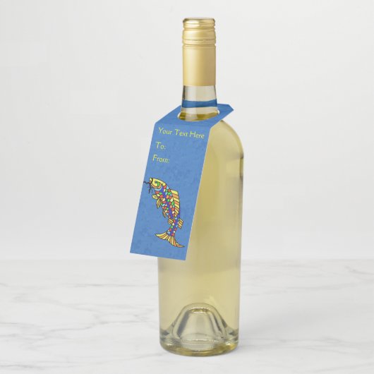 カラフルファンタジー鮮やかオはかりで測ンブルー ボトルネックタグ (アングル)