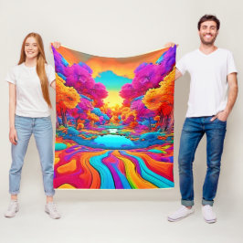 カラフルファンタジー フリースブランケット