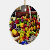 カラフルファーマーズマーケットの野菜 セラミックオーナメント (右)