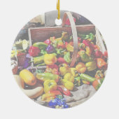 カラフルファーマーズマーケットの野菜 セラミックオーナメント (裏面)