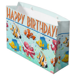 カラフルフィッシュ キッズ 誕生日 ラージペーパーバッグ