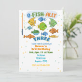 カラフルフィッシング3歳の誕生日 O-Fish-Ally Three 招待状 (スタンド正面)