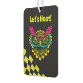 カラフルフウ市松模様にルとレーシングとカスタム文字 カーエアーフレッシュナー (左)