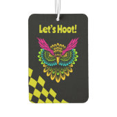 カラフルフウ市松模様にルとレーシングとカスタム文字 カーエアーフレッシュナー (裏面)