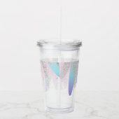 カラフルフェイクグリッターモノグラムの名 アクリルタンブラー (右)