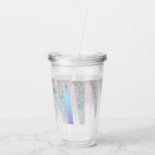 カラフルフェイクグリッターモノグラムの名 アクリルタンブラー (裏面)