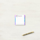 カラフルフェイクグリッター&フローラブーケ ポストイット (デスク上)