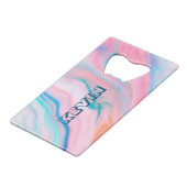 カラフルフェイク大理石 クレジットカード栓抜き (正面アングル)