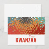 カラフルフェザーズブラックホリデーハッピークワンザ ポストカード (正面/裏面)