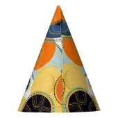 カラフルフェスティバルおもしろいレトロ抽象芸術のパーソナライズ パーティーハット (裏面)