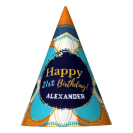 カラフルフェスティバルおもしろいレトロ抽象芸術のパーソナライズ パーティーハット