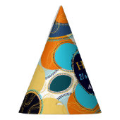 カラフルフェスティバルおもしろいレトロ抽象芸術のパーソナライズ パーティーハット (左)