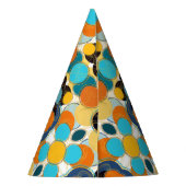 カラフルフェスティバルおもしろいレトロ抽象芸術金ゴールドフリーフォーム パーティーハット (裏面)