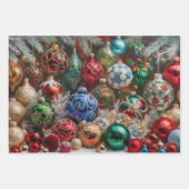 カラフルフェスティバルクリスマスオーナメント ラッピングペーパーシート (正面2)