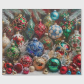 カラフルフェスティバルクリスマスオーナメント ラッピングペーパー (フラット)