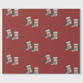 カラフルフェスティバルクリスマスストッキングぶら下がったズ ラッピングペーパー (フラット)