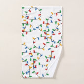 カラフルフェスティバルクリスマスライトパターン バスタオルセット (ハンドタオル)