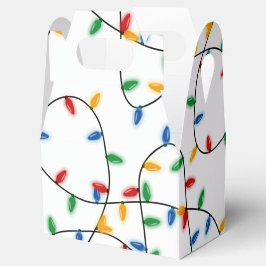 カラフルフェスティバルクリスマスライトパターン フェイバーボックス (オープン)