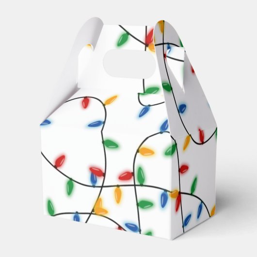 カラフルフェスティバルクリスマスライトパターン フェイバーボックス (正面サイド)