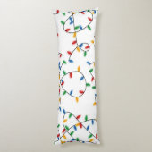 カラフルフェスティバルクリスマスライトパターン ボディピロー (裏面 (縦))