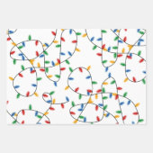 カラフルフェスティバルクリスマスライトパターン ラッピングペーパーシート (正面2)