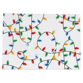 カラフルフェスティバルクリスマスライトパターン ラージペーパーバッグ (裏面)