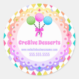 カラフルフェスティバルケーキポップベーカリー包装シール ラウンドシール
