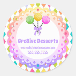 カラフルフェスティバルケーキポップベーカリー包装シール ラウンドシール