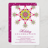 カラフルフェスティバルスターエレガントホリデーパーティー招待状 招待状 (正面/裏面)