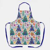 カラフルフェスティバルツリーパターン エプロン (正面)