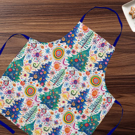 カラフルフェスティバルツリーパターン エプロン