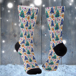 カラフルフェスティバルツリーパターン ソックス