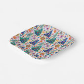 カラフルフェスティバルツリーパターン ペーパープレート (傾斜あり)