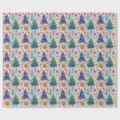 カラフルフェスティバルツリーパターン ラッピングペーパー (フラット)