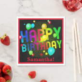 カラフルフェスティバルハッピーバースデーのカスタマイズ スタンダードランチョンナプキン (インサイチュ)