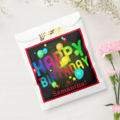 カラフルフェスティバルハッピーバースデーのカスタマイズ フェイバーバッグ (封をした状態)