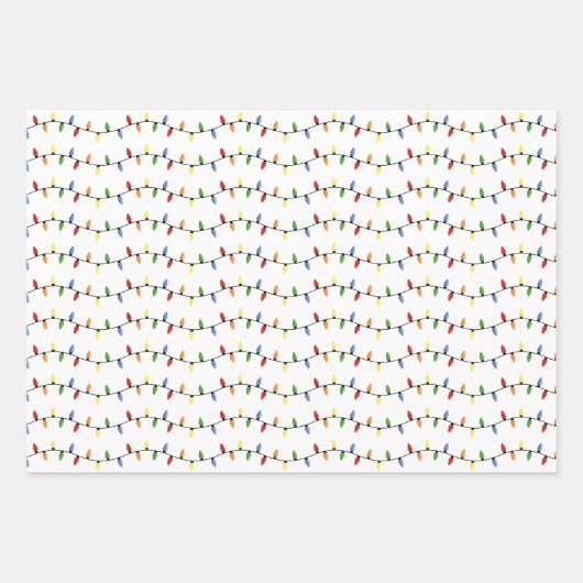 カラフルフェスティバルパーティー文字列ライトアートパターン ラッピングペーパーシート (正面)
