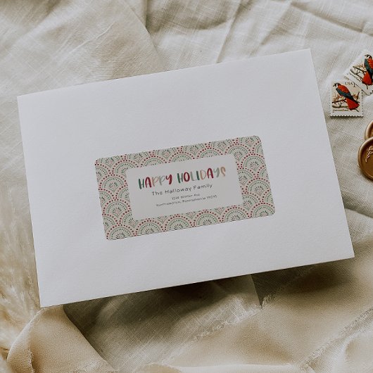 カラフルフェスティバルホリデー差出人住所パッケージ ラベル