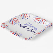 カラフルフェスティバル花火7月4日お祝い ペーパープレート (傾斜あり)