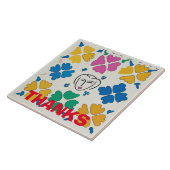 カラフルフォビスト花と顔 タイル (側面)