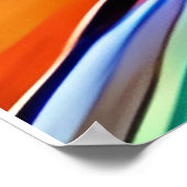 カラフルフォークアートスタイルお洒落ツリー ポスター (角)