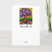 カラフルフォークアートスタイルお洒落ツリー |誕生日 カード (裏面)