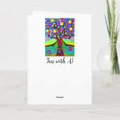 カラフルフォークアートスタイルツリー |の考えお客様 カード (裏面)