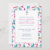 カラフルフォークアートフローラ夏 招待状 (正面)