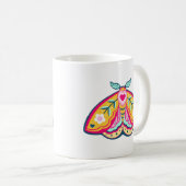 カラフルフォークアートモスデザインマグカップ コーヒーマグカップ (正面右)