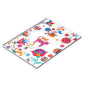 カラフルフォークアート猫・花スパイラルノート ノートブック (左側)